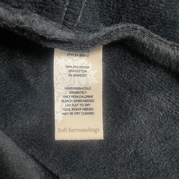 Soft Surroundings Large Gray Open Front Sweater Cardigan Polyester Blend - Pic - Picture 4 of 6